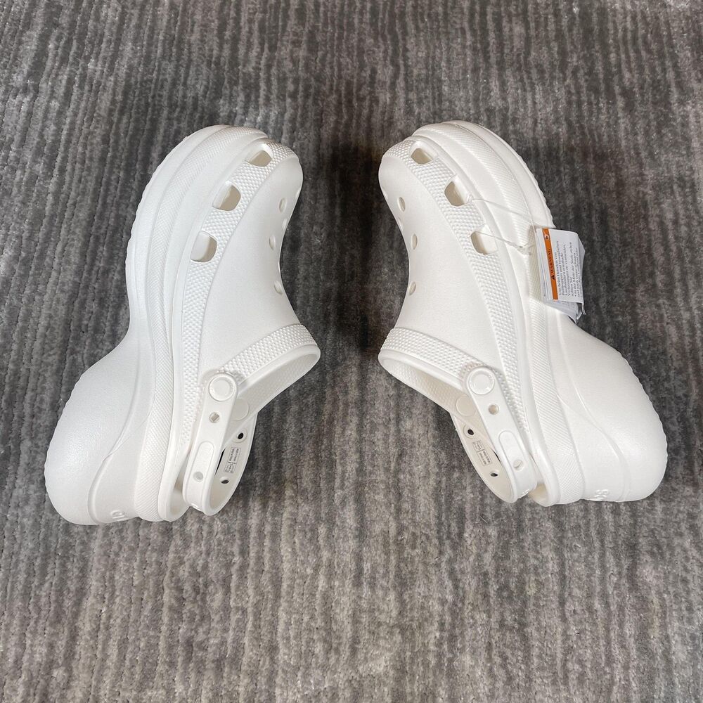 Crocs Classic Bae Clog Shoes Womens 9 White Platform Slip On Comfort Sandals - Picture 5 of 7